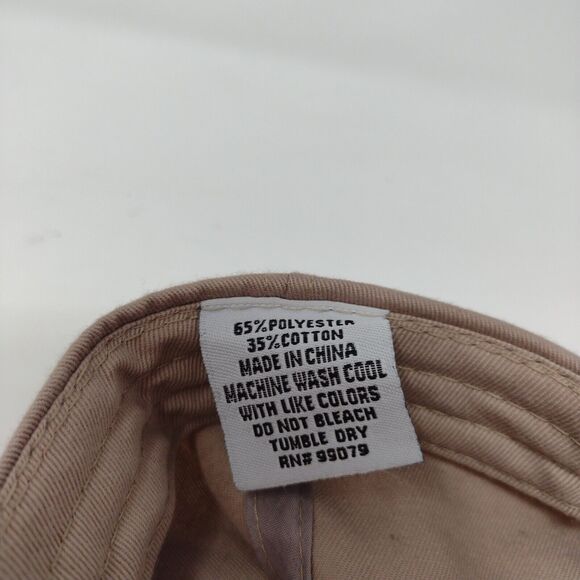 Big Custom Strapback Hat Tan One Size Adjustable Vented Holes 6 Panel Blank - Picture 8 of 9